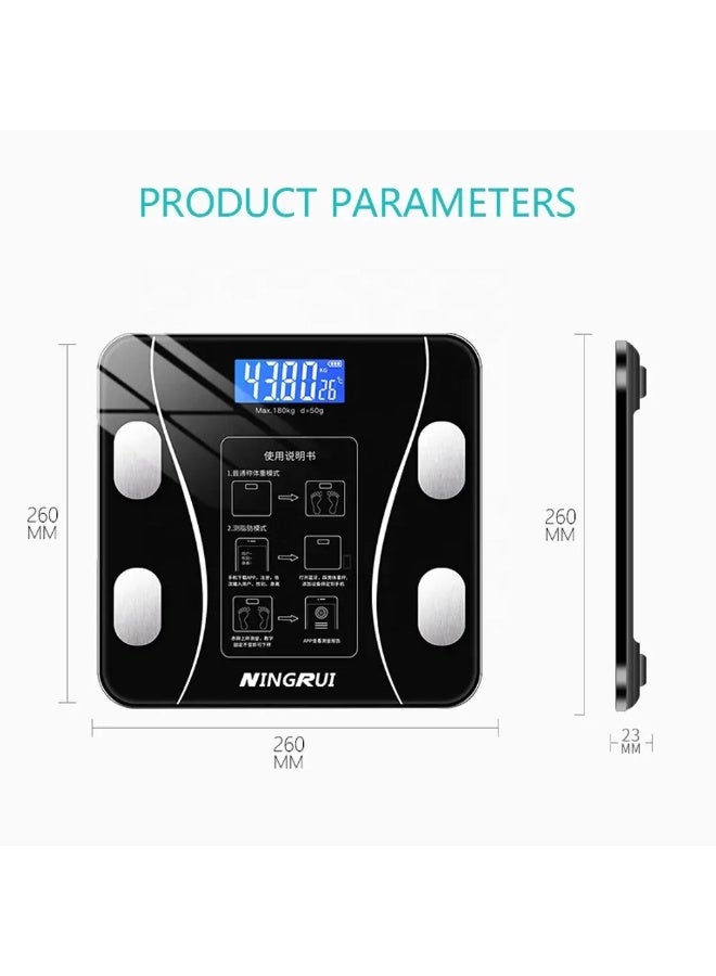 TaimAs Smart Digital Body Fat Scale 180kg – Bluetooth BMI Weight Scale with LCD Display & Mobile App – Bathroom Health Monitor - Image 4